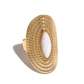 LYRA WHITE AGATE BOHO RING